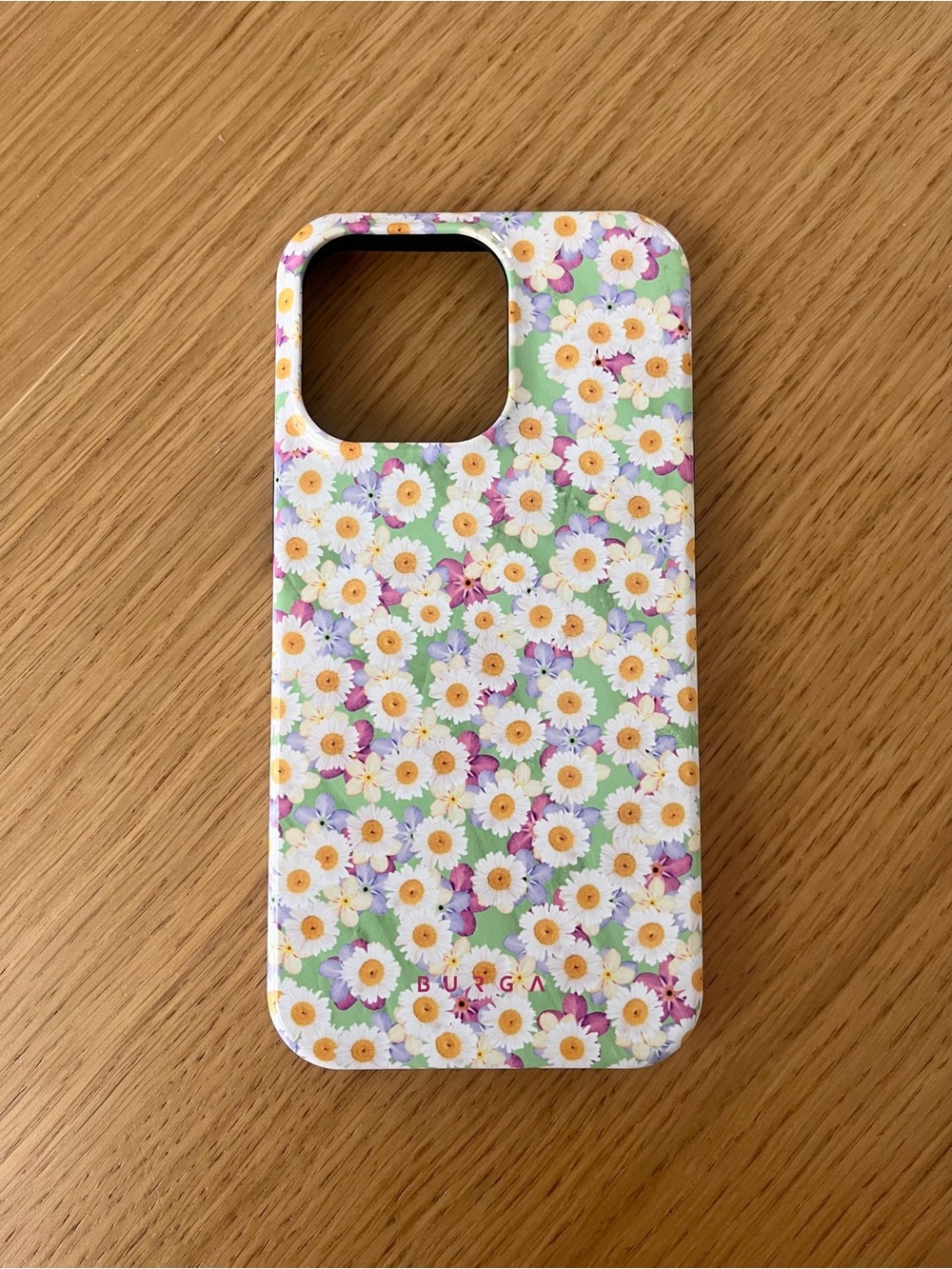 BURG Daisy Floral iPhone 15 Pro Case - White/Green/Purple